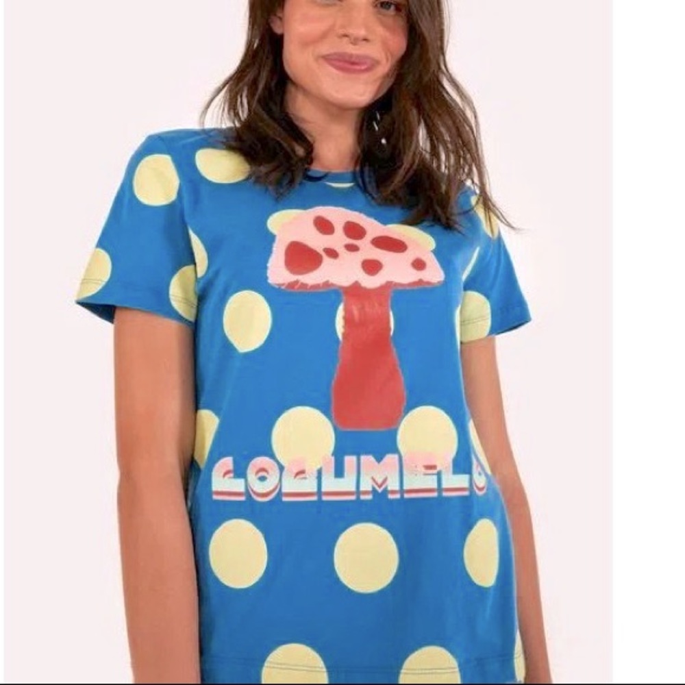 Farm Rio Mushroom t-shirt polka dot size L